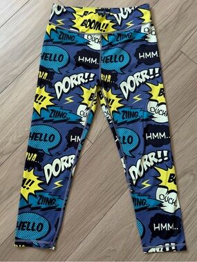 CVG Constantly Varied Gear Comic-Print Poo Art Athletic wear Leggings Medium